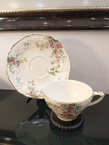 Imagen 1 de 10 de Antigua Taza De Té Loza Inglesa Crown Ducal Rosalie