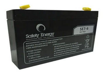 Batería De Gel Recargable Safety Energy Se7-6 6v 7ah 