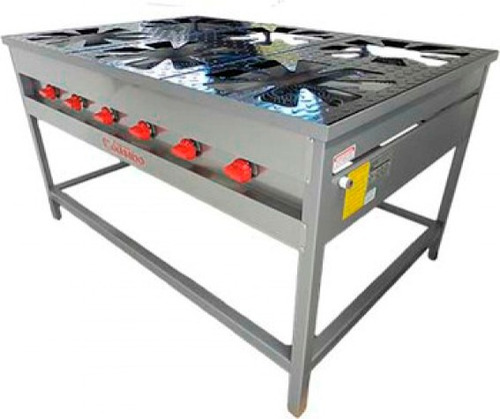 Anafe 6 Platos, Marca Bozzo, Cocina Industrial 6 Platos