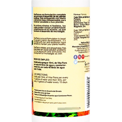 Vita-flora 125 Ml Biomaa Fertilizante Para Plantas Acuáticas