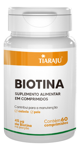 Biotina 45mcg Com 60 Comprimidos Tiaraju