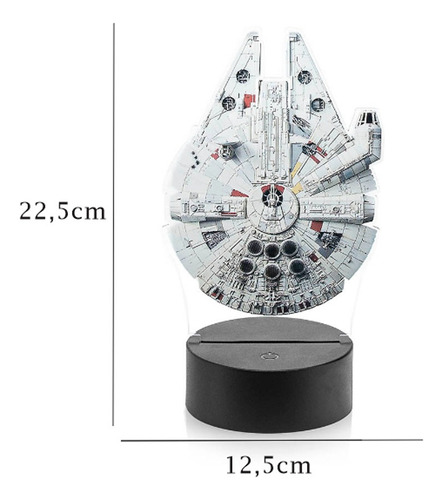 Luminária Geek Star Wars 16 Cores + Controle Cúpula Millennium Falcon Estrutura 1