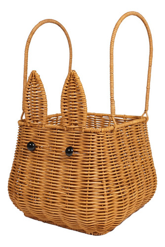 Cesta De Ratán Con Asa, Cesta Para Huevos Tejida Con Forma D