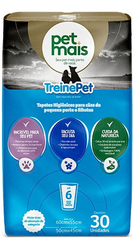 Tapete Higiênico Treine Pet Com 30 Unidades Pet Mais