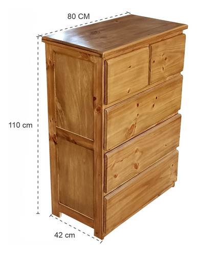 Comoda Alta ,madera Pino, Modelo A-80