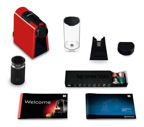 Cafetera Nespresso Essenza Mini Red + Aeroccino 3