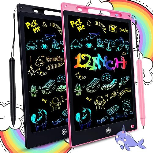 Lcd Writing Tablet 2 Packs Toddler Toys, 12 Inch Doodle Boar