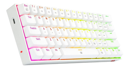 Teclado gamer Redragon Dragonborn K630 QWERTY Redragon Brown inglés US color blanco con luz RGB