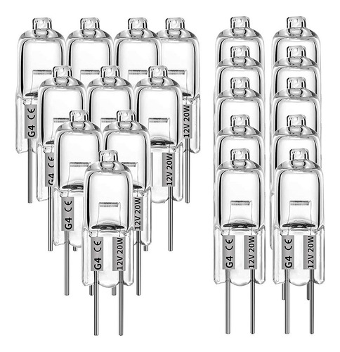 20 Bombillas Halógenas G4, 20 W 12 V Bombillas Halógenas 2 P