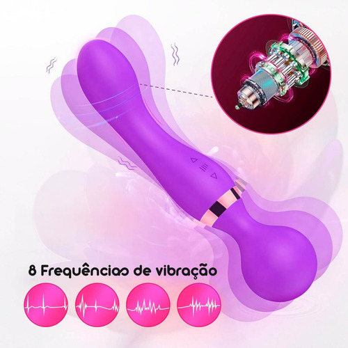 Massageador Ín-timo Varinha Cabeça Flexível 360° 8 Modos Violeta
