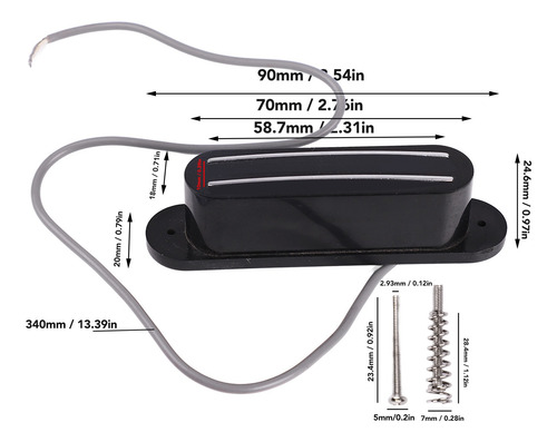 Acessório De Captação De Guitarra Hot Rails 2 Pole Shoes Low