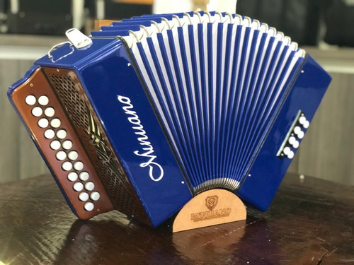 Imagem 3 de 4 de Acordeon 8 Baixos Minuano 8/21 Azul ( Gaita De Botão )