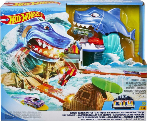 Hot Wheels Hot Wheels City Shark Beach Battle Set Multicolor