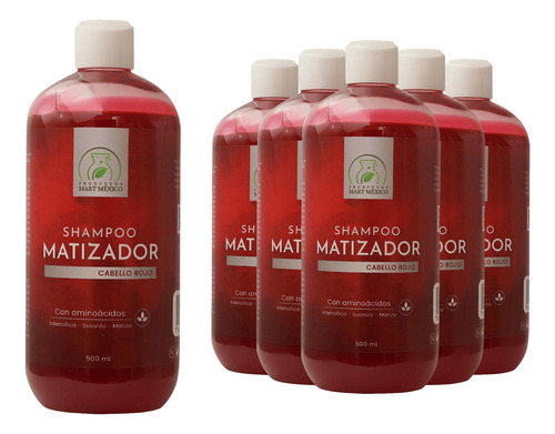  Shampoo Capilar Baño De Color Rojo (500ml) 6 Pack