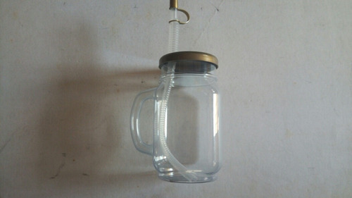 Vasos Mason Jar De Plastico Vaso Jarra Con Asa Y Pitillo