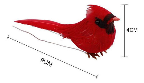 Pajarito Rojo Pequeño Artificial Para El Hogar, 10 Unidades