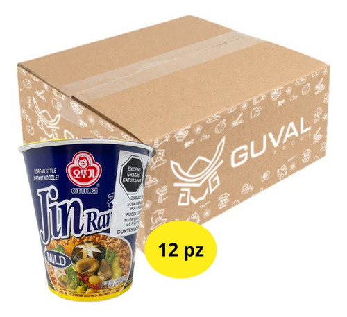 12 Piezas Vaso Pasta Ramen Coreano Poco Picante Ottogi 65g