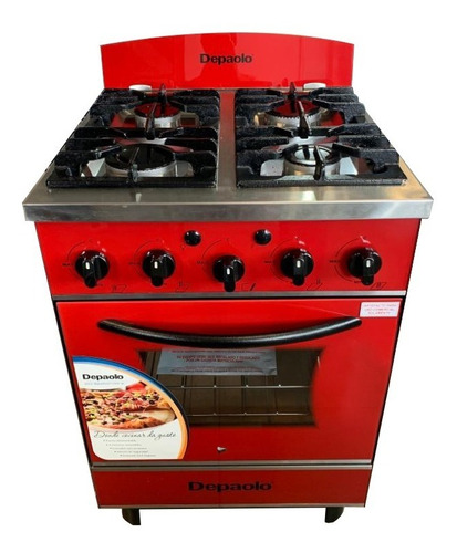 Cocina Industrial Depaolo Cristal Roja 4 Hornallas Ahora 18