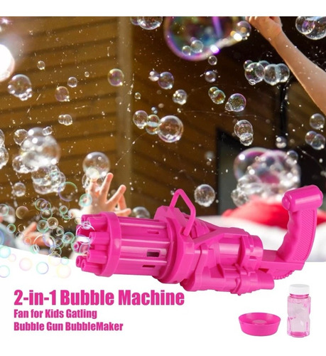Imagen 2 de 7 de Burbujero Electrico Gattling Color Rosa Últimas Ltf Shop