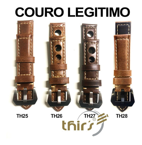 Pulseira Couro P/ Panerai Varios Modelos Brinde Ferram E Pin