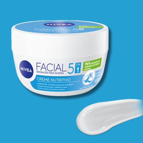 Creme Nutritivo Facial Sensação Não Oleosa 100g - Nivea Todo Tipo De Pele Dia/noite
