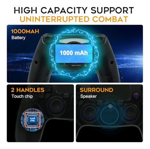 Paquete De 2 Controladores Inalámbricos Cinth Para Ps4, Sens