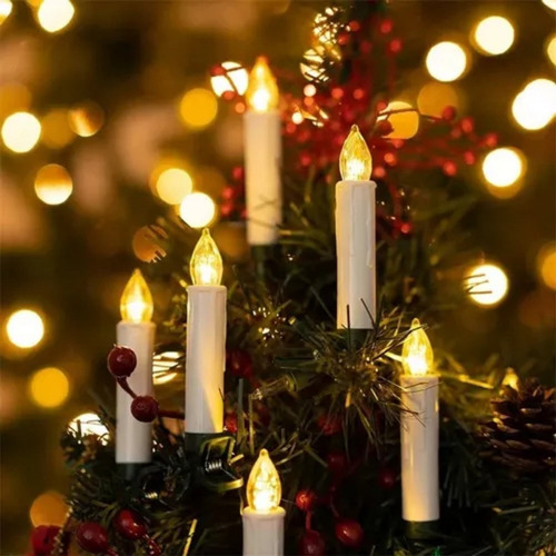 . 20 Luces Led En Forma De Vela For Árbol De Navidad Con