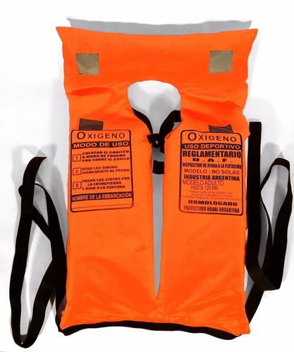 Imagen 1 de 5 de Chaleco Nautico Salvavidas Poncho Oxigeno Reglamentario