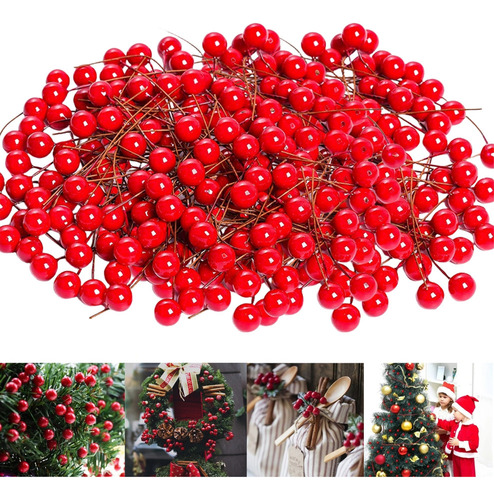 Wv 1200 Piezas De Bayas Artificiales Para Decoración
