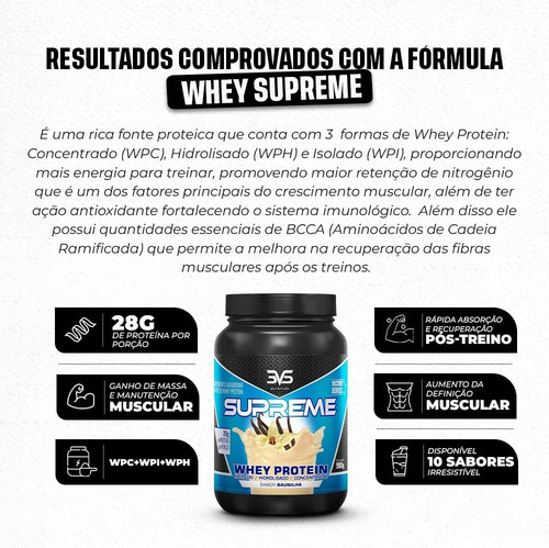Whey Protein 3w Supreme Com 28g De Proteína Na Dose - 900g