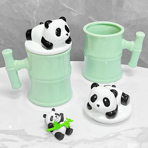Creativepanda Taza Panda Copa De Agua Portátil Con Cubierta