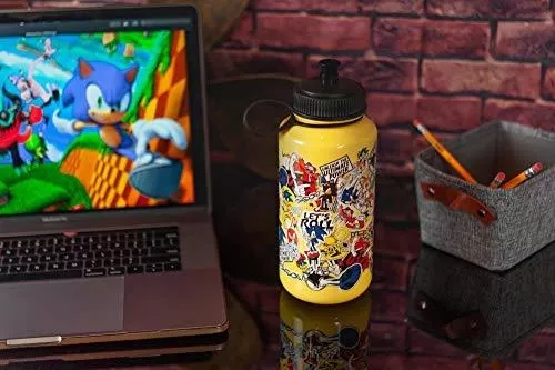 Just Funky Sonic The Hedgehog Sticker Bomb Large Plastic Water Bottle