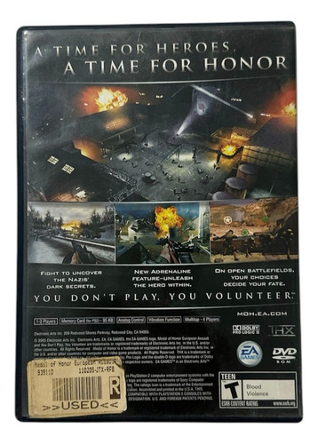 Medal Of Honor European Assault Ps2 (Usado)