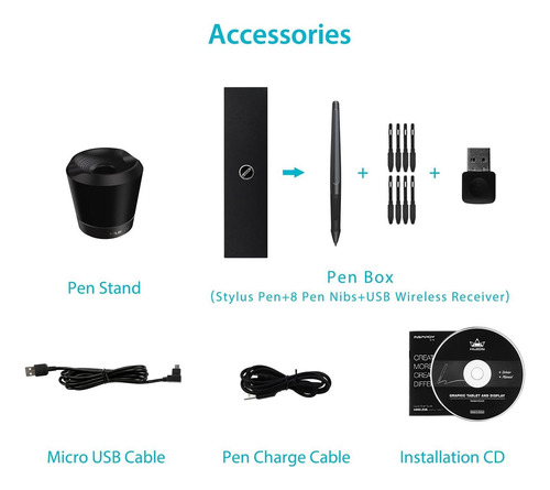 Huion Inspiroy Q11k Tabletas De Dibujo Gráfico Inalámbrico A