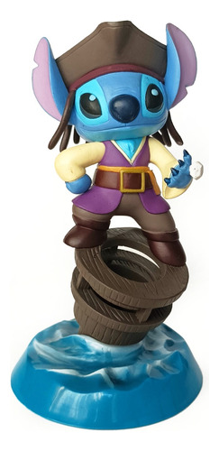 Figura Colección Stitch Pirate Jack Sparrow Original Disney