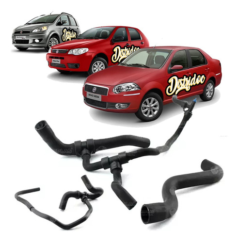 Kit Mangueras Refrigeracion Fiat Palio Siena Idea 1.4 Fire 