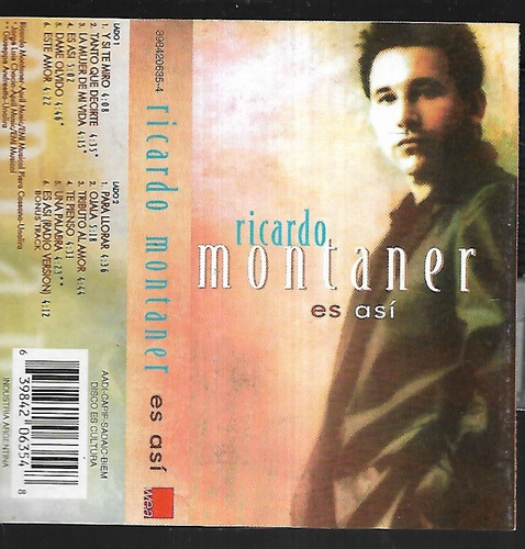 Ricardo Montaner Album Es Asi Sello Warner Music Cassette