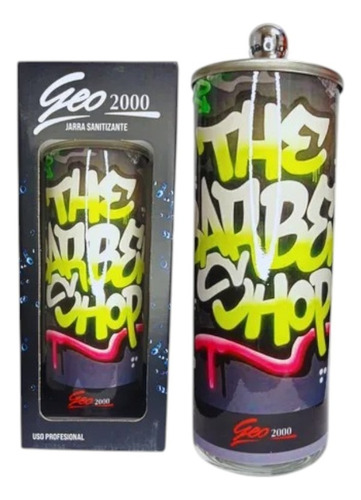 Geo Jarra Sanitizante Bactericida Diseños Barberia Grafiti