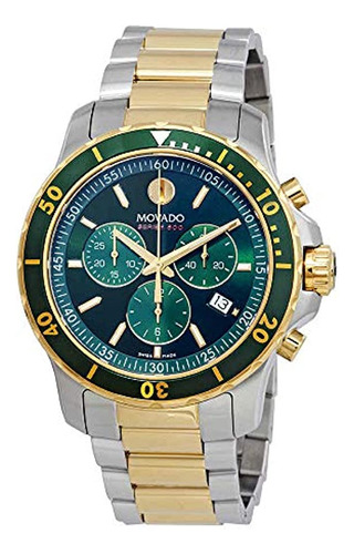 ~? Reloj De Hombre Movado 800 Chronograph Green Dial Two-ton