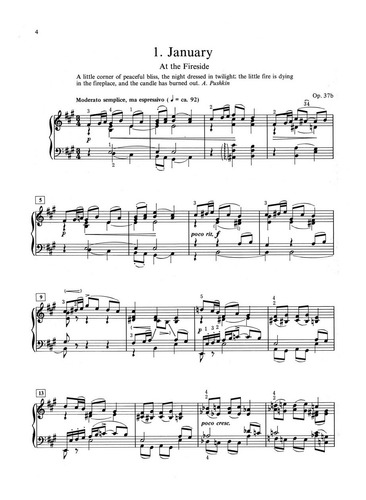 Tchaikovsky: The Seasons Opus 37b For The Piano.