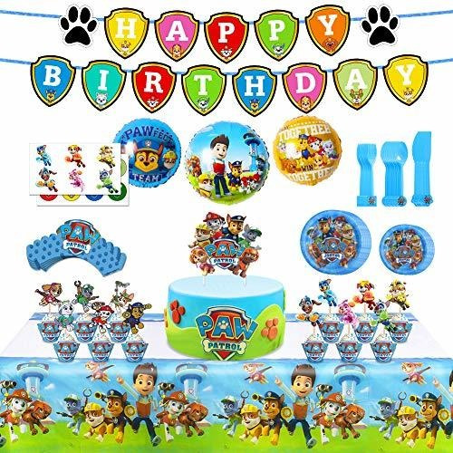 Funparty Paw Dog Patrol Party Supplies Para Niños, 113 Pieza