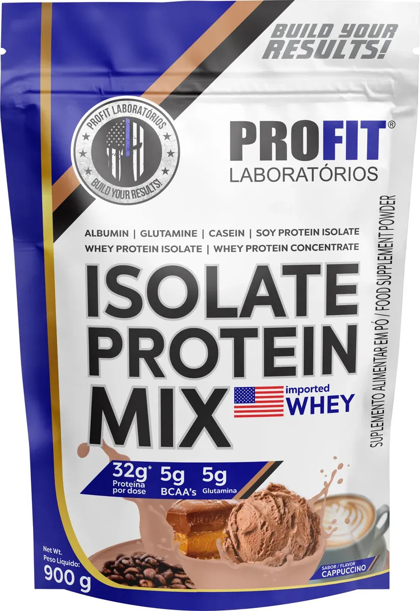 Whey Protein Isolate Protein Mix 900g Cappuccino - Profit Laboratórios — foto 1 de 3