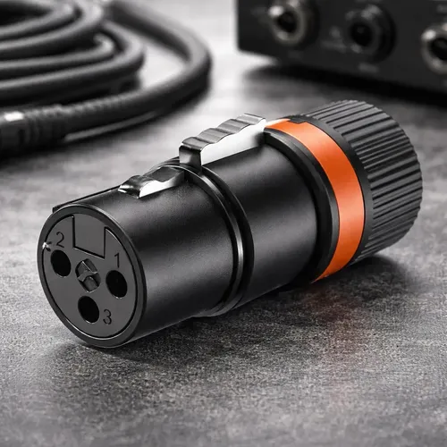 Conector Xlr Fêmea Rotativo Roxtone Lx3f Low Profile Cor Preto