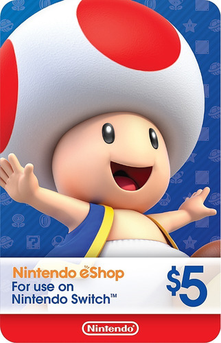 Tarjeta Nintendo Eshop $5 Usd Para Cuenta Usa