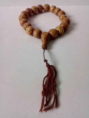 Pulsera Elástica De Borlas De Madera