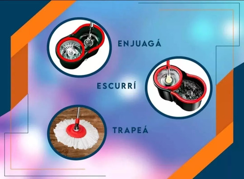 X10 Mopas Giratorias Centrifuga Balde Escurridor Trapeador Negro