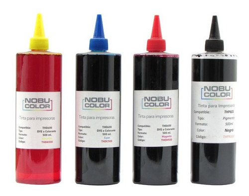 Set Botella Tinta Dye - Pigmento 500 Ml. Hpp 4 Colores