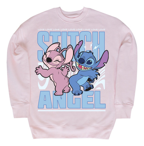 Sudadera Mujer Angel Y Stitch Pullover Loose Fit