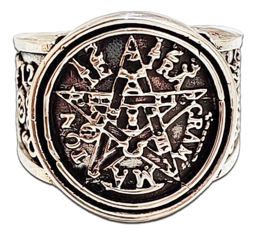 Anillo Tetragramaton Amuleto Protector Pentáculo Pentagrama