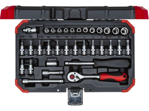 Juego Set Tubo Hexagonal Encastre 1/4 33 Piezas Gedore Red